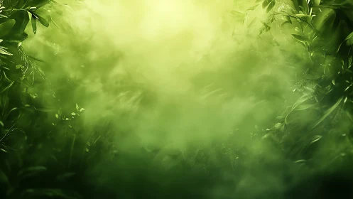 Atmospheric Depth: Layered Green Foliage with Backlighting Creates Ethereal Bokeh