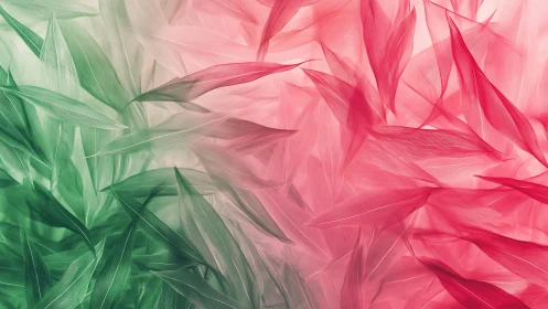 Leaves overlay create green to pink dual-toned gradient field