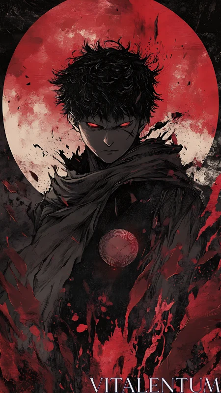 Dark anime antihero rises before a blood red eclipse