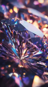 Prismatic jewel close-up glowing with soft cosmic light.