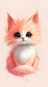 Ethereal Feline Portrait: Soft Gradient Digital Painting