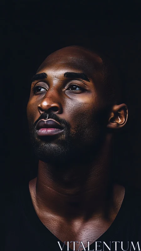 High contrast male portrait with cinematic chiaroscuro lighting.