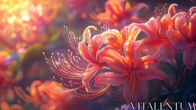 Luminous Floral Blooms: Digital Light Rendering Study.