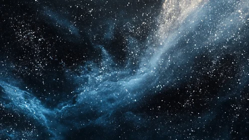 Stellar dust filaments arc across a dense starfield in deep space