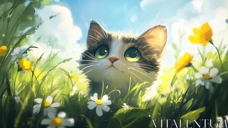 Whisker-Twitching Wonder: Feline Enchantment in Bloom.