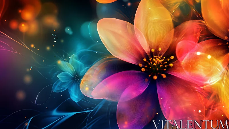 Neon Blooms Dance Through Electric Twilight