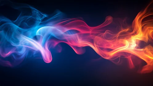 Luminous Fluid Dynamics: Neon Energy Flow with Blue-to-Orange Gradient