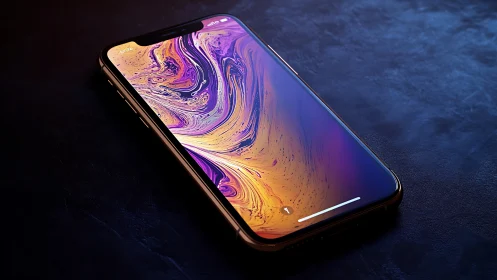 Stunning Smartphone Display Glows with Vibrant Swirled Art