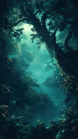 Luminous Canopy Portal: Aerial Perspectival View Through Dense Arboreal Strata.