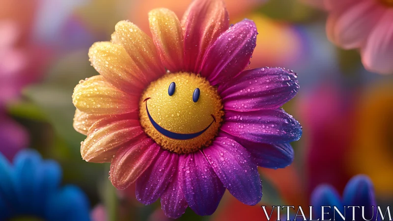 Joyful Rainbow Daisy Spreads Happiness.