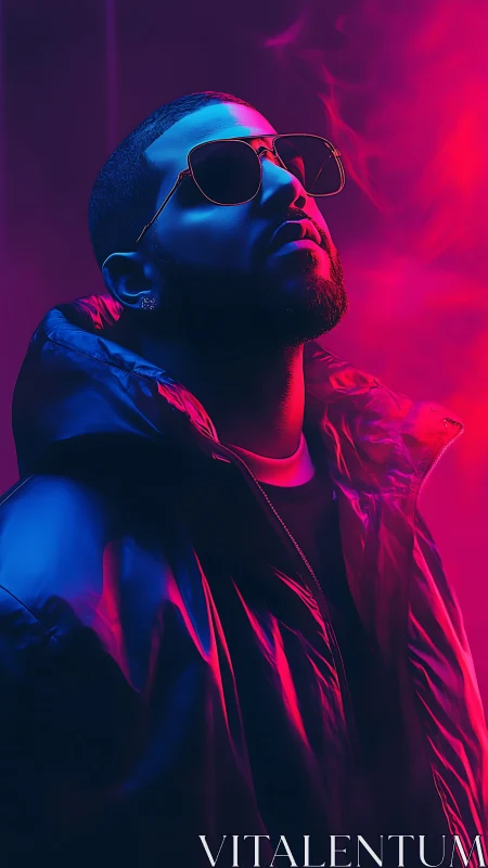 Neon-soaked cool drifts upward through electric magenta haze