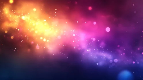 Spectral bokeh nebula gradient with luminous particle field