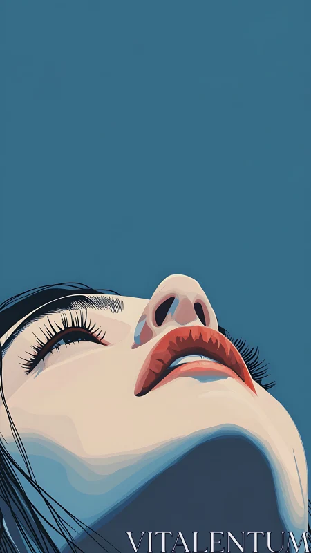 Quiet skyward daydream with bold color and soft resolve.