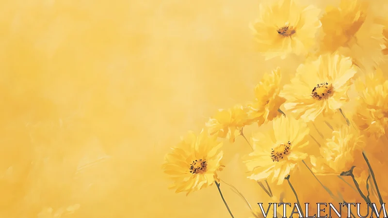 Golden Blooms Dancing in Soft Sunlight.