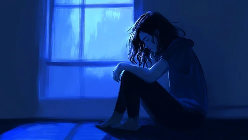 Quiet blue window light holding a moment of reflection.