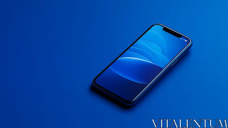 Modern Smartphone in Blue Elegance and Simplicity