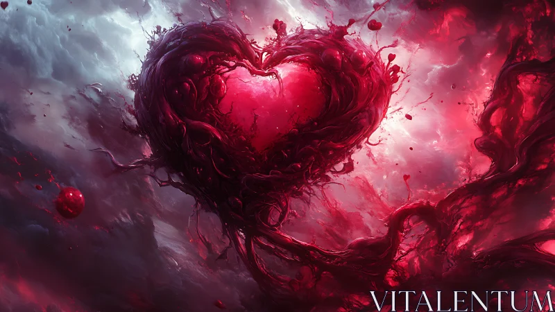 Explosive Heart in Crimson Cloud