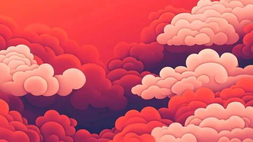 Stratified gradient cloudscape with layered volumetric forms.