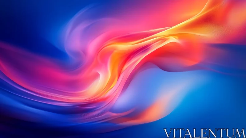 Luminous color waves flowing across deep blue space.