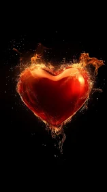 Burning Heart Ignites With Passionate Fire and Energy