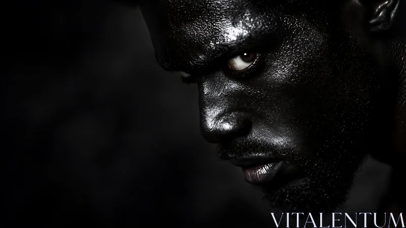 Low key close-up portrait uses specular highlights to sculpt skin