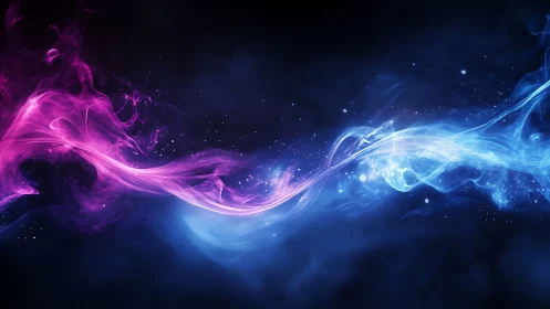 Neon energy streams collide in deep cosmic void.