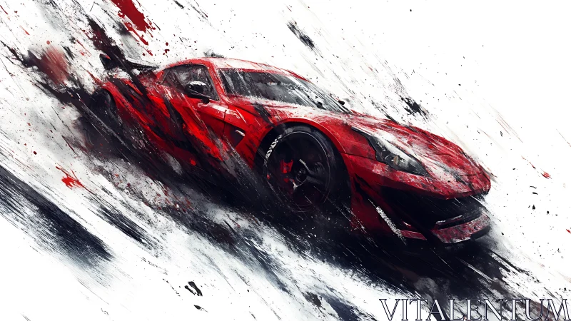 Scarlet drift machine shreds the canvas of motion.