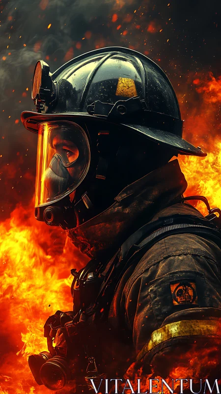 Firefighter's Courage in the Flames.