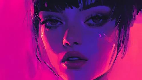 Neon shadows linger across her cyberdream-soaked gaze tonight