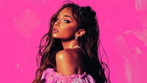 Confident young woman glows against a bold pink backdrop