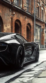 Midnight supercar prowl along rain-glossed brick canyons.