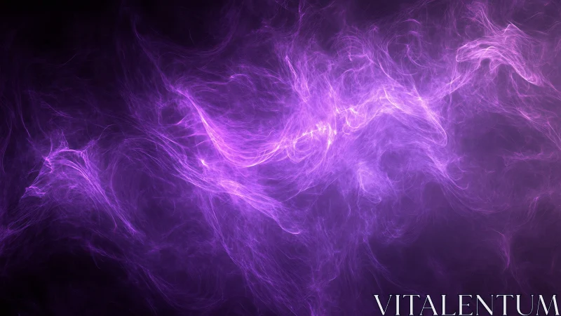 Luminous purple energy wisps swirl through a dark void.