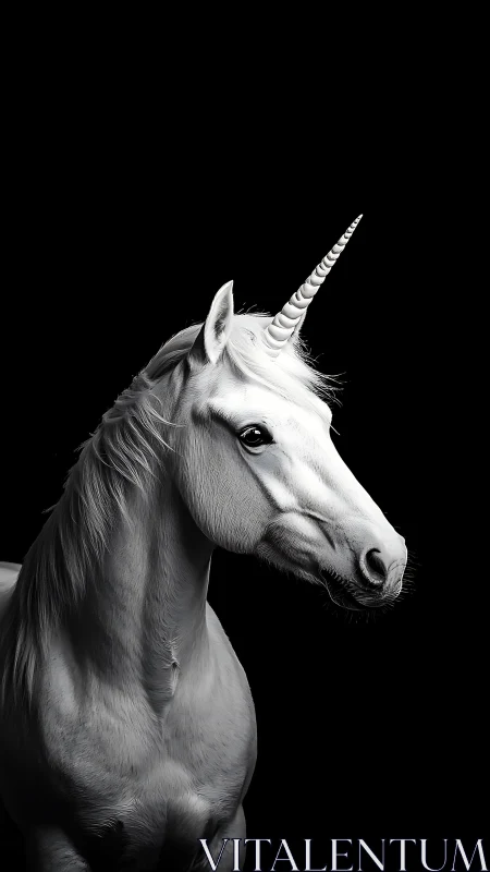 Moonlit unicorn pauses mid-myth, carved from silver light