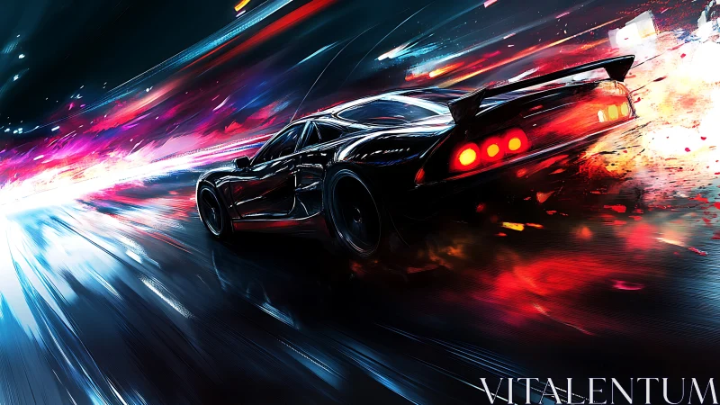 Neon hypercar ignites a liquid-light highway of speed and fire.