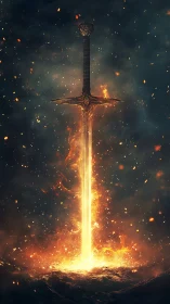 Legendary Sword Forged in Flames and Starlight.