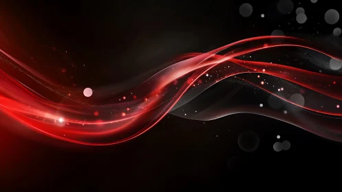 Red light waves curve across dark abstract digital background.
