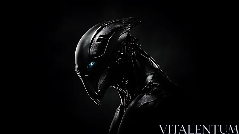 Side-profile render shows streamlined black biomechanical head