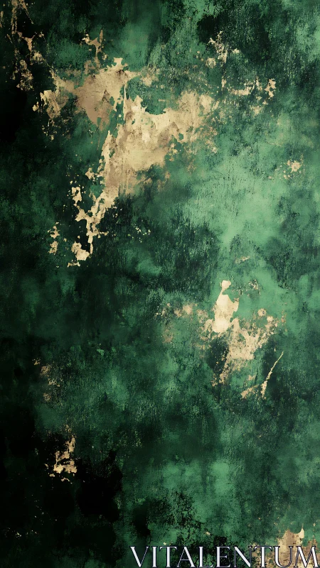 Weathered emerald texture with distressed golden patina.