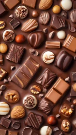 Chocolate Confectionery Assortment on Neutral Background