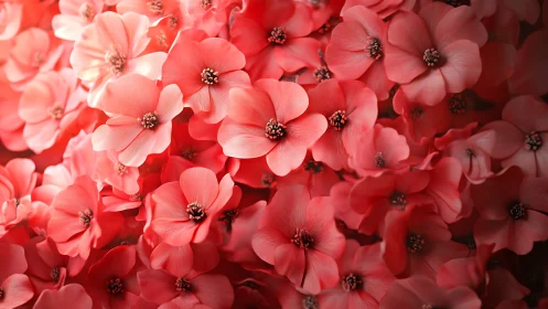 Coral Petals Cascade: A Symphony of Ruffled Blooms.