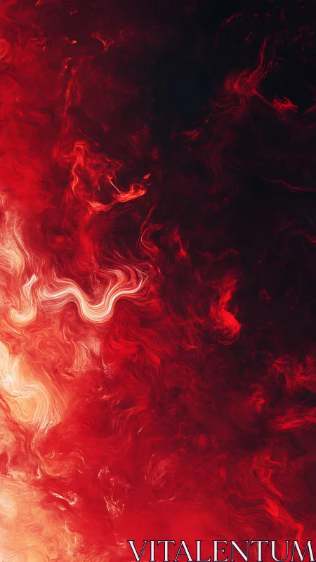Mesmerizing red and gold liquid swirls dance together
