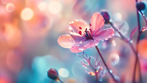 Delicate Flower Petals Glistening with Morning Dew