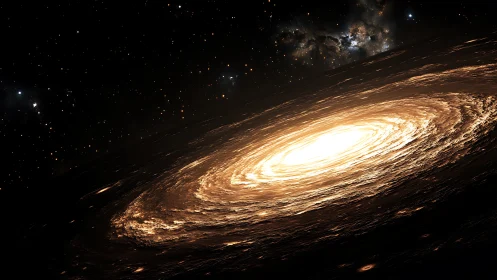 Spiraling starforge tilts and pours molten light into space