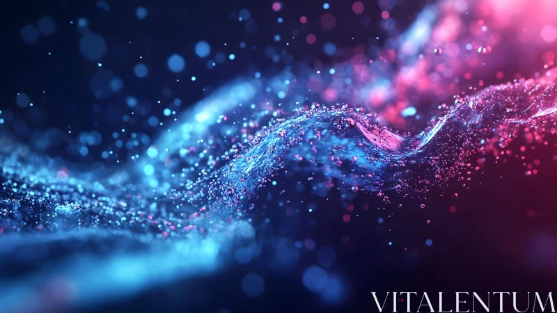 Vibrant Abstract Wave of Blue and Pink Light in Motion.