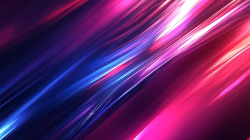 Diagonal light streaks form layered magenta and blue bands