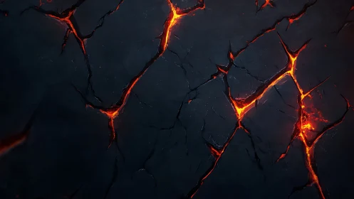 Molten Cracks Illuminate the Abyss with Incandescent Fire.