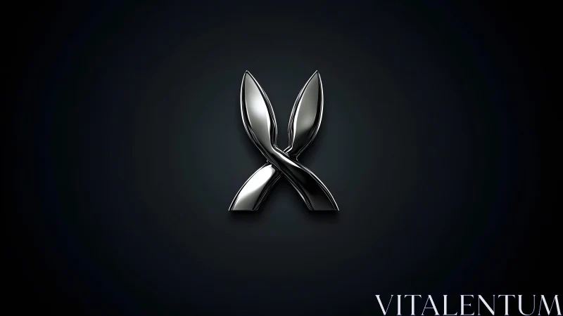 Sleek metallic chromosome X symbol on dark minimal background.