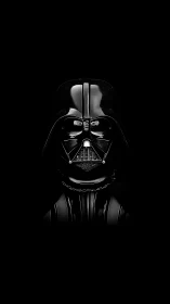 Glossy black sci fi respirator helmet under hard rim lighting