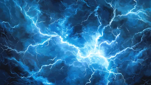 Electric blue storm cloud swirling with crackling energy.