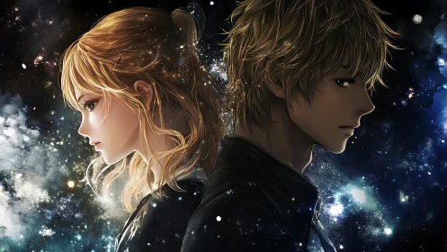 Stargazed hearts standing back to back in quiet orbit.